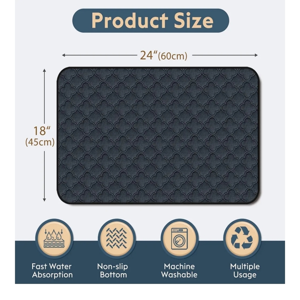 4 PACK 18X24 Washable Dog Pee Pads - Dark Gray - Picture 2 of 6